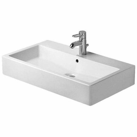 DURAVIT Washbasin 31" Vero w/Overflow+Faucet Deck, 1 Faucet Hole White 0454800000